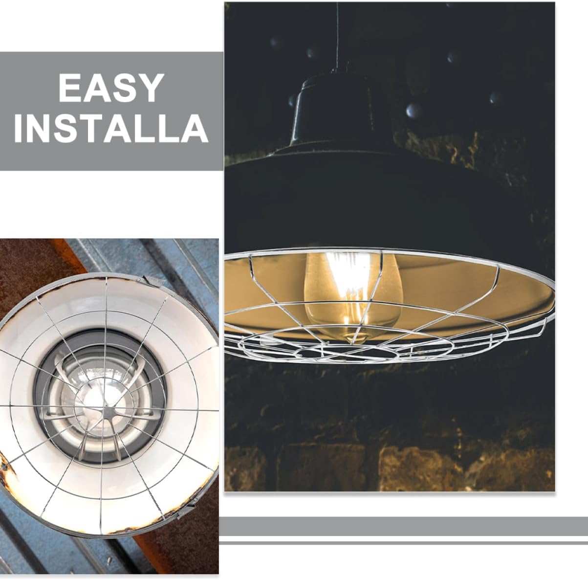 GANAZONO Rustic Ceiling Lampshade Industrial Cage Light Covers Lampshade Wire Guard