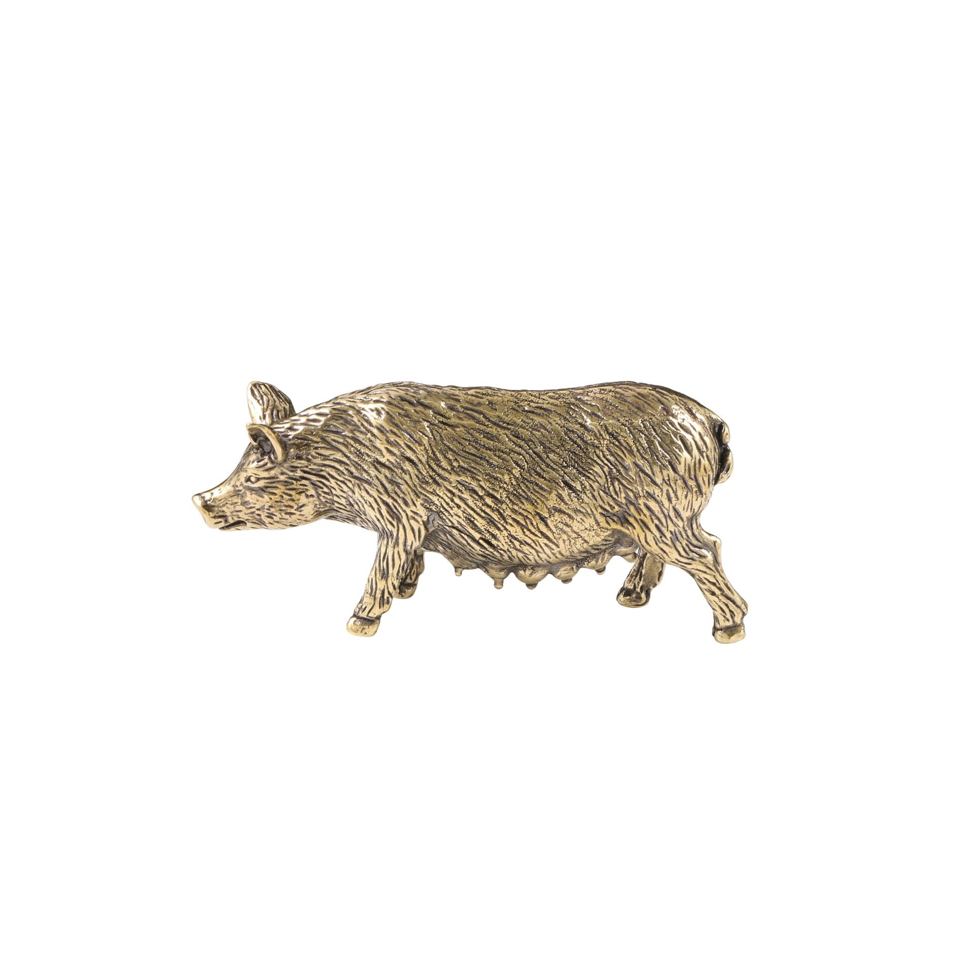 NGDFGR Brass Sow Figurines,Metal Animal Female-Pig Statue Sculpture Desktop Ornament Home Sand Table Bonsai Car Decor Accessories