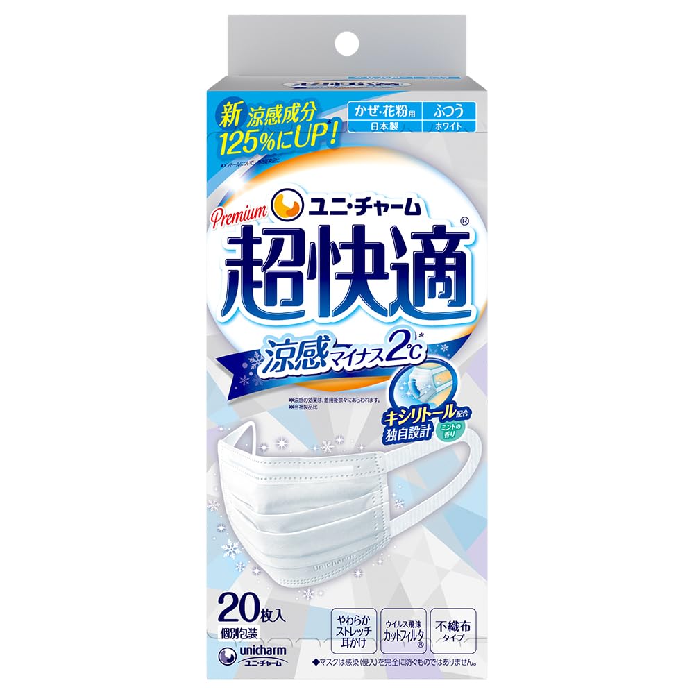 Amazon.co.jp: 超快適マスク 涼感マイナス2℃ ミントの香り かぜ・花粉
