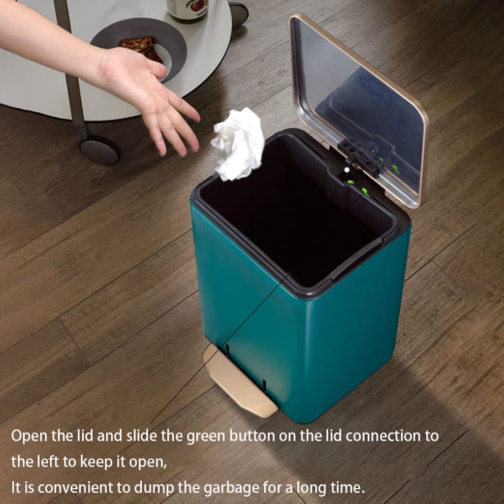 Cubo De La Basura Casa Bote de Basura Cocina, Papelera con Tapa, Forro for baño Papelera Reciclaje(B,9L)