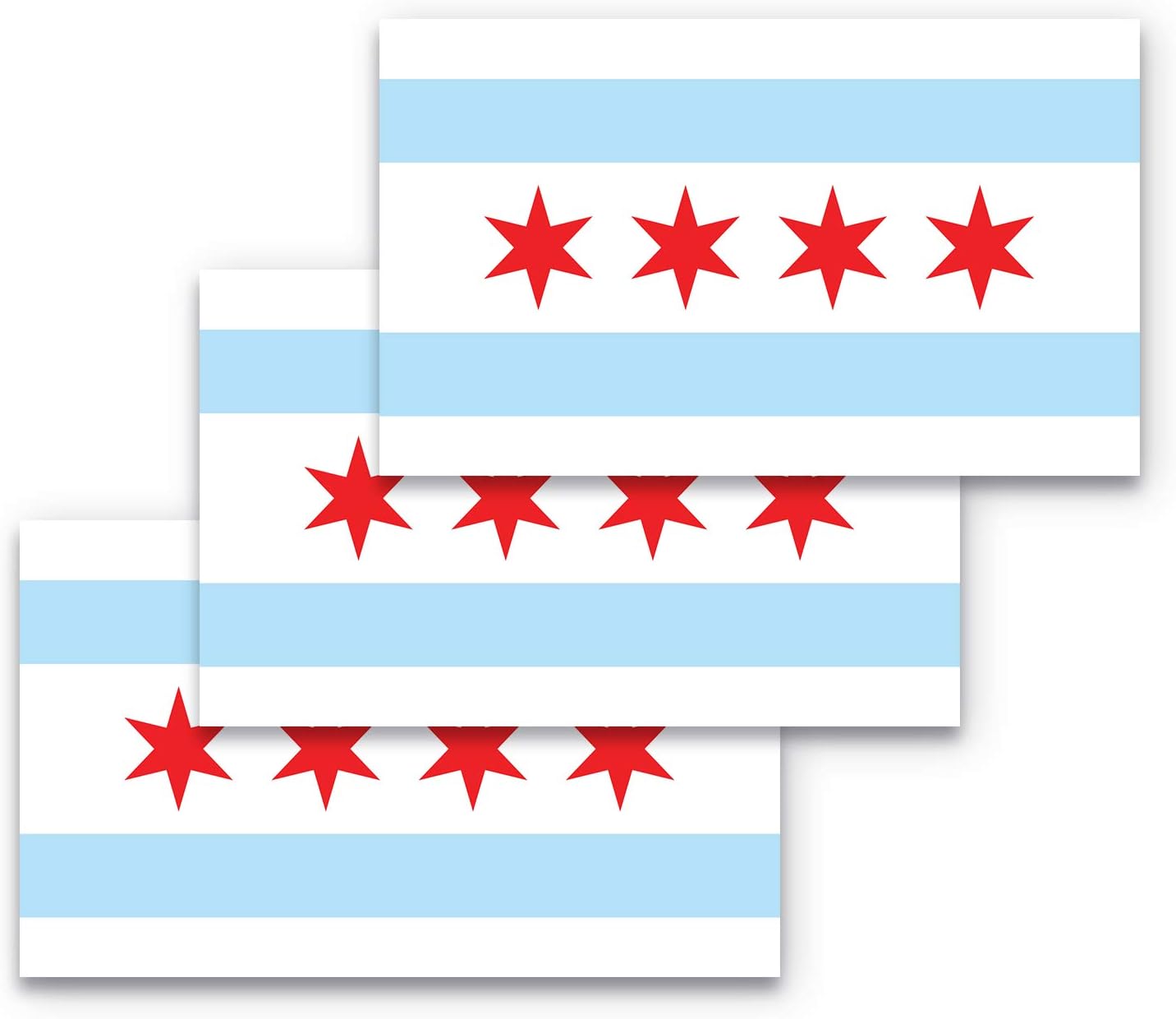 fagraphix Flag of Chicago Sticker Decal Self Adhesive City