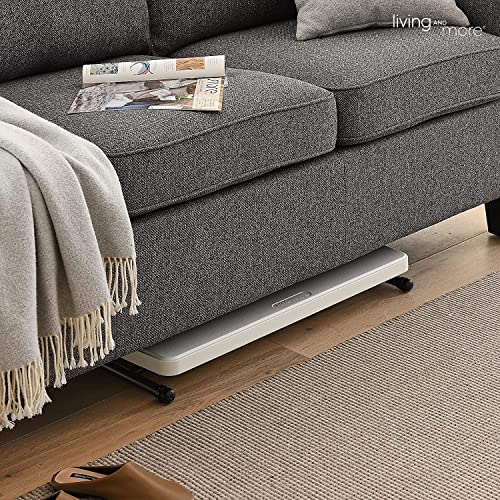 Living And More 28Inch Height-Adjustable Personal Table, Tv Tray, Portable Dinner Table, Multi-Purpose, Lightweight, No Assembly, Easy Fold And Storage, White #TOP3