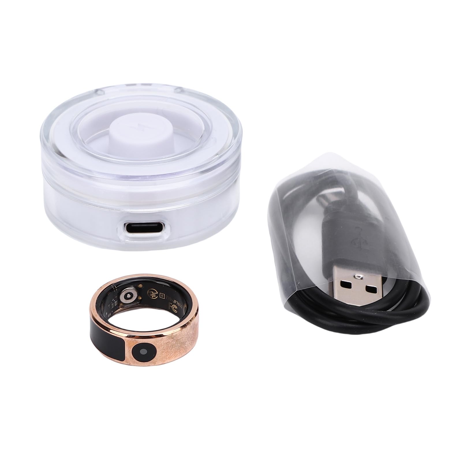 Asixxsix Bague connectée, Bracelet connecté à écran Tactile, Compatible avec l'application BT, étanche jusqu'à 5 ATM, Bague connectée pour Femmes et Hommes. (11)