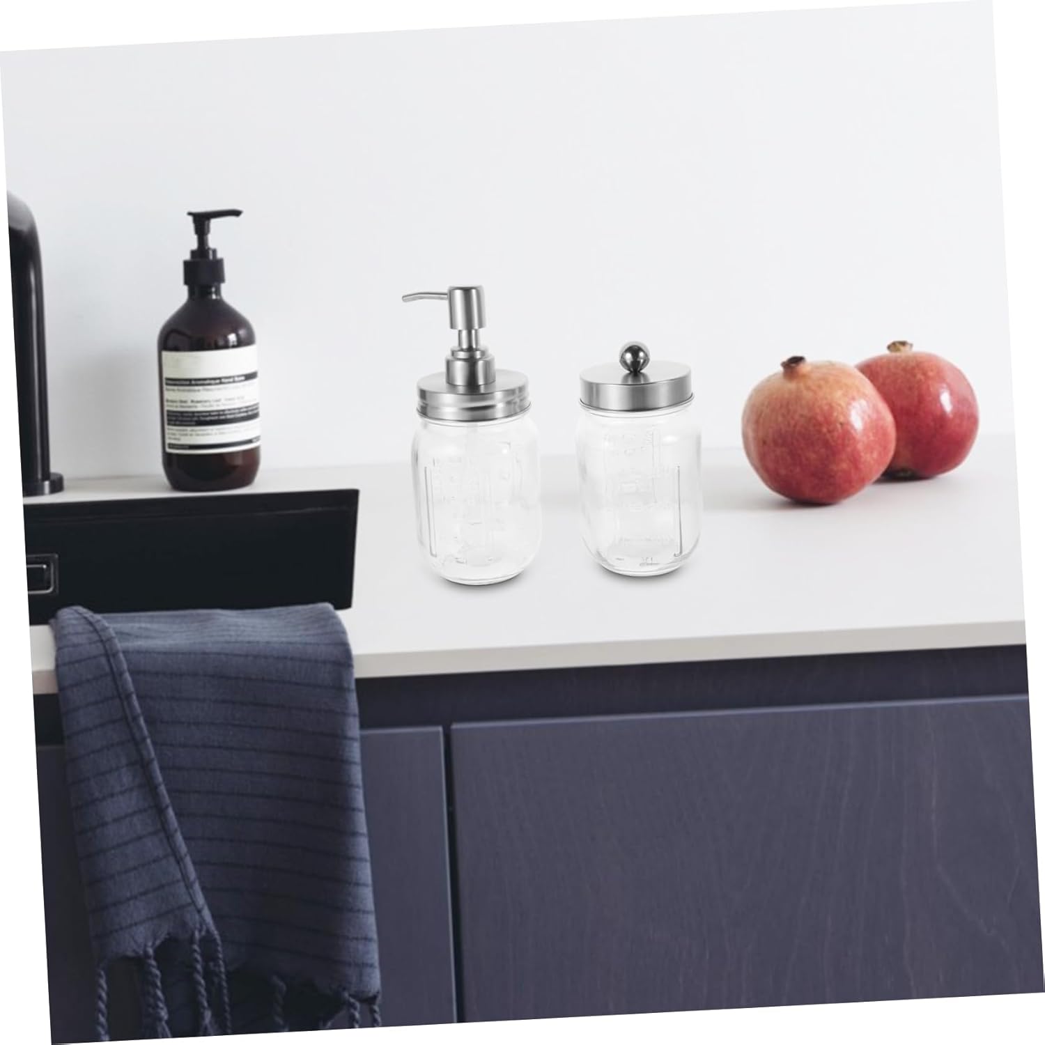 Generic 1 Set Bathroom Accessories Set Includes Soap Dispenser Toothbrush Holder Cotton Swab Container for Rustic Countertop Decor for Home Organization and Stylish Storage