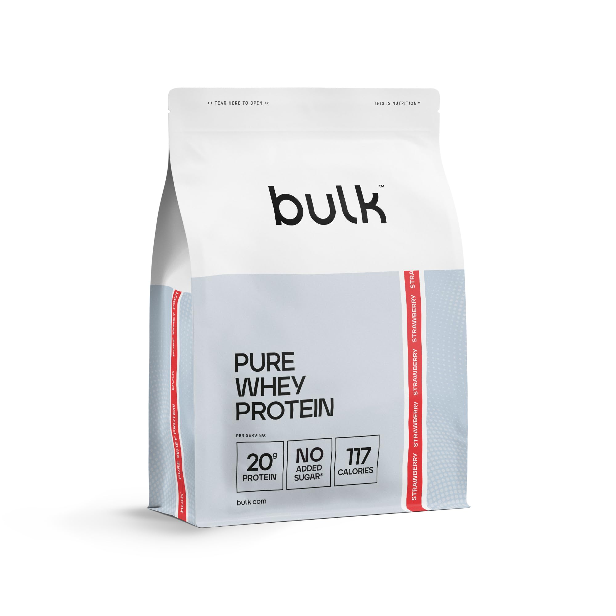Bulk Pure Whey Protein Powder, 450 g (0.99 lb), Strawberry | 20g Protein per Scoop | Muscle Growth & Recovery | Whey Concentrate | Vegetarian