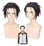 30CM Subaru Natsuki Cosplay Wig Re: Life In Another World Than Zero Anime Costume Short Black Synthetic Hair Party Wigs