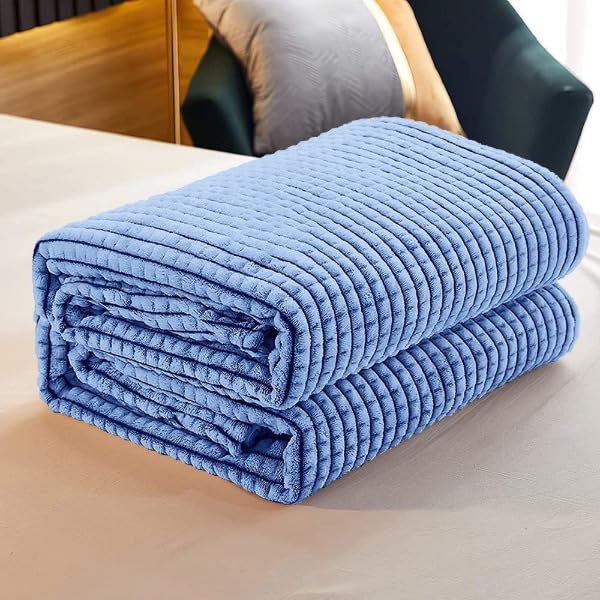 Coperta Flanella Invernale 210x240 Cm - Plaid Morbido In Microfibra Lavorazione Quadretti Marrone - 2