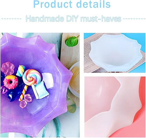 Miniatura 7 de Zayookey Moldes de silicona para platos de diez esquinas para fundición de resina, moldes de bandeja de platos pequeños, molde de resina epoxi para