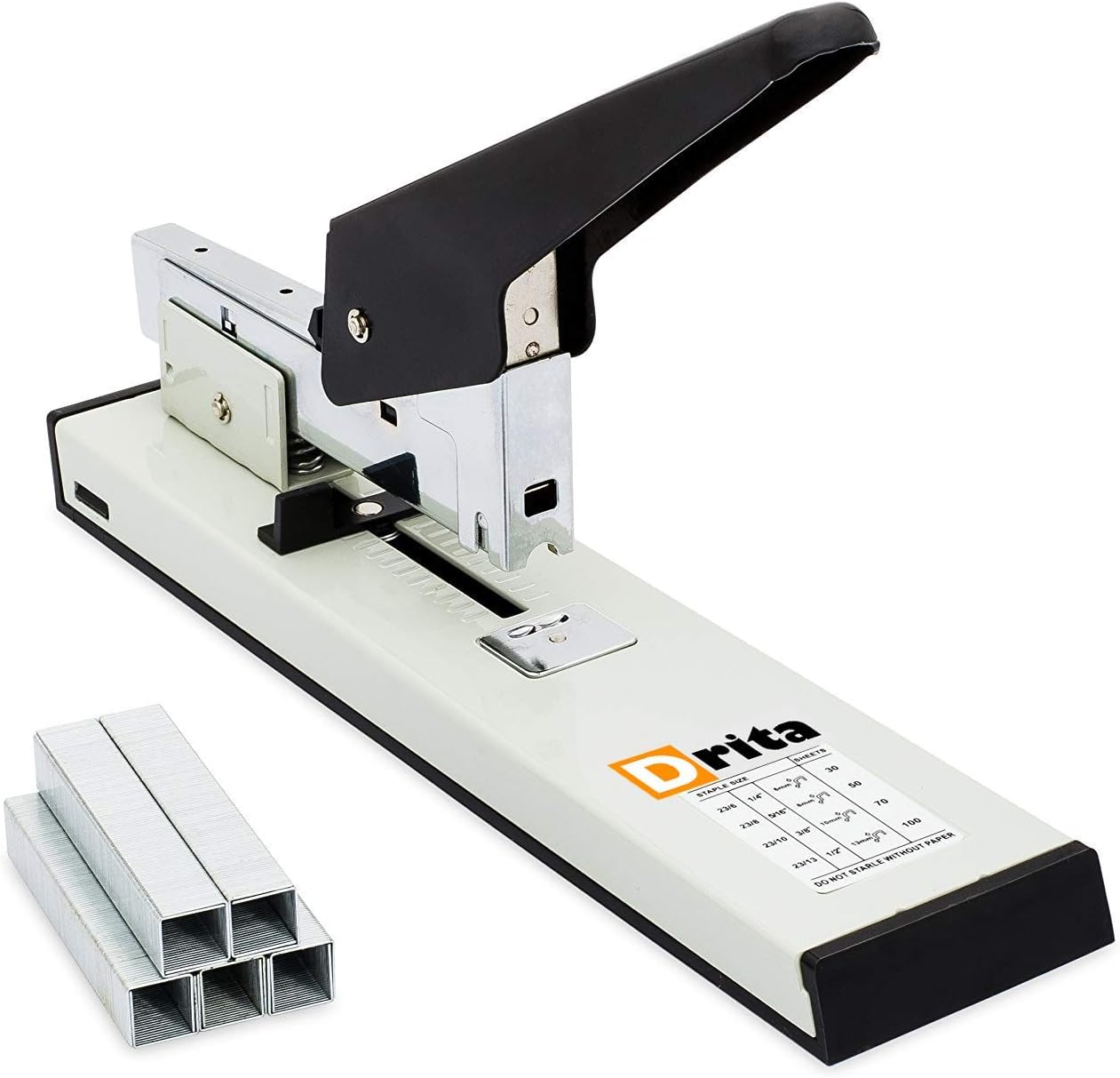 Drita Heavy Duty Stapler with 1000 Staples, 100 Sheet High Capacity, Office Stapler, Desk Stapler, Big Stapler, Paper Stapler, Commercial Stapler, Large Stapler, Industrial Stapler, Heavy Stapler