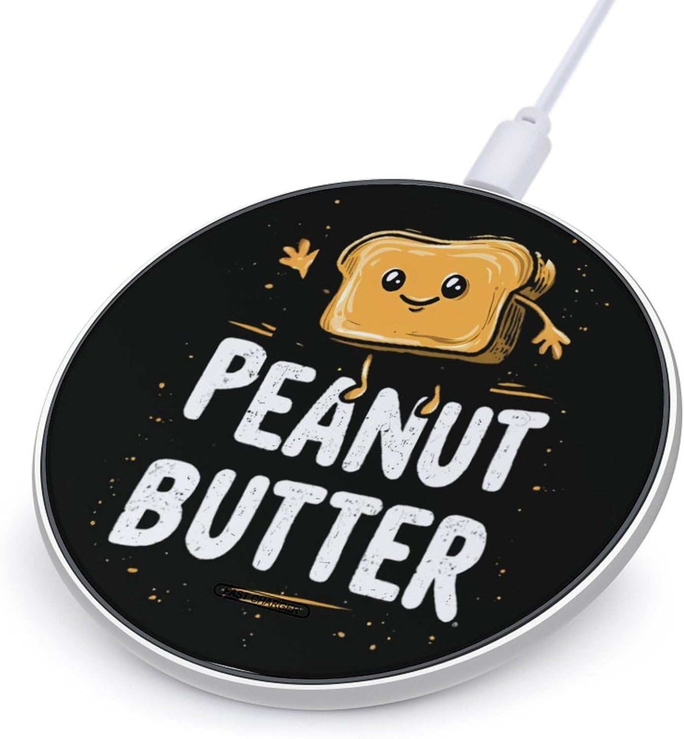 Peanut Butter Cute Novelty Wireless Charger Funny 10W Fast Charging Pad Mat for Cell Phone