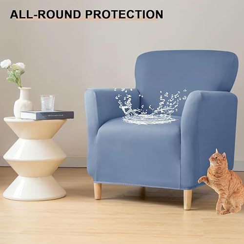 Miniatura 2 de Funda impermeable para silla decorativa con brazos, funda elástica para sillón individual, funda de sofá suave tapizada para silla de club de