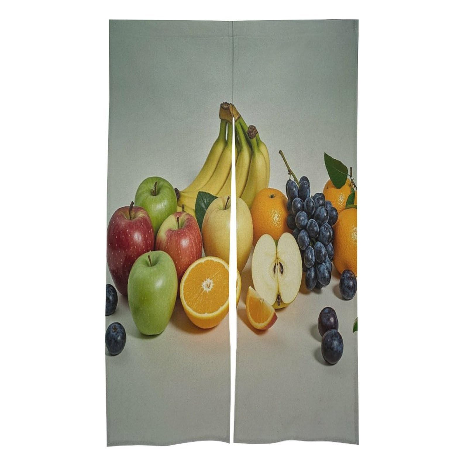 FekiLoot Fruits Door Curtain Splice Japanese Style Theme Blackout Doors Cover Hemp Door Tapestry Temperature Protection Barrier Doors Screen for Various Rooms 17W X 57L Inch