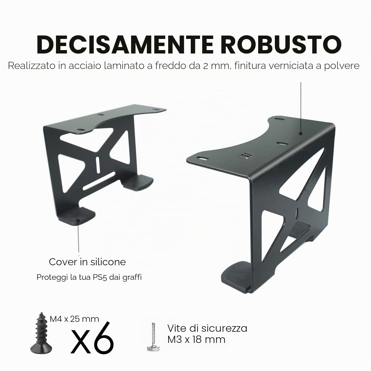 Monzlteck Supporto da scrivania per PS5/PS5 Slim, montaggio invisibile Compatible con Playstation 5 Disc e Digital Edition, salvaspazio, DP-05