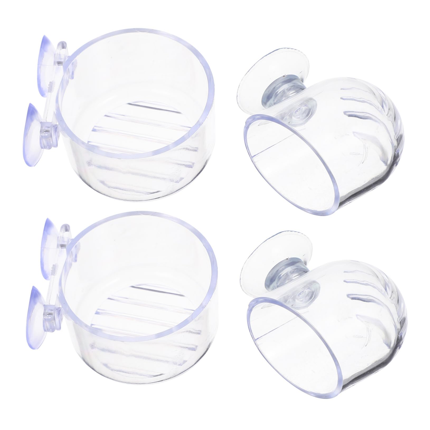 HANABASS Red Feeder Cup with Cup for Fish Tank 4pcs Aquarium Fish Food Feeder Cup