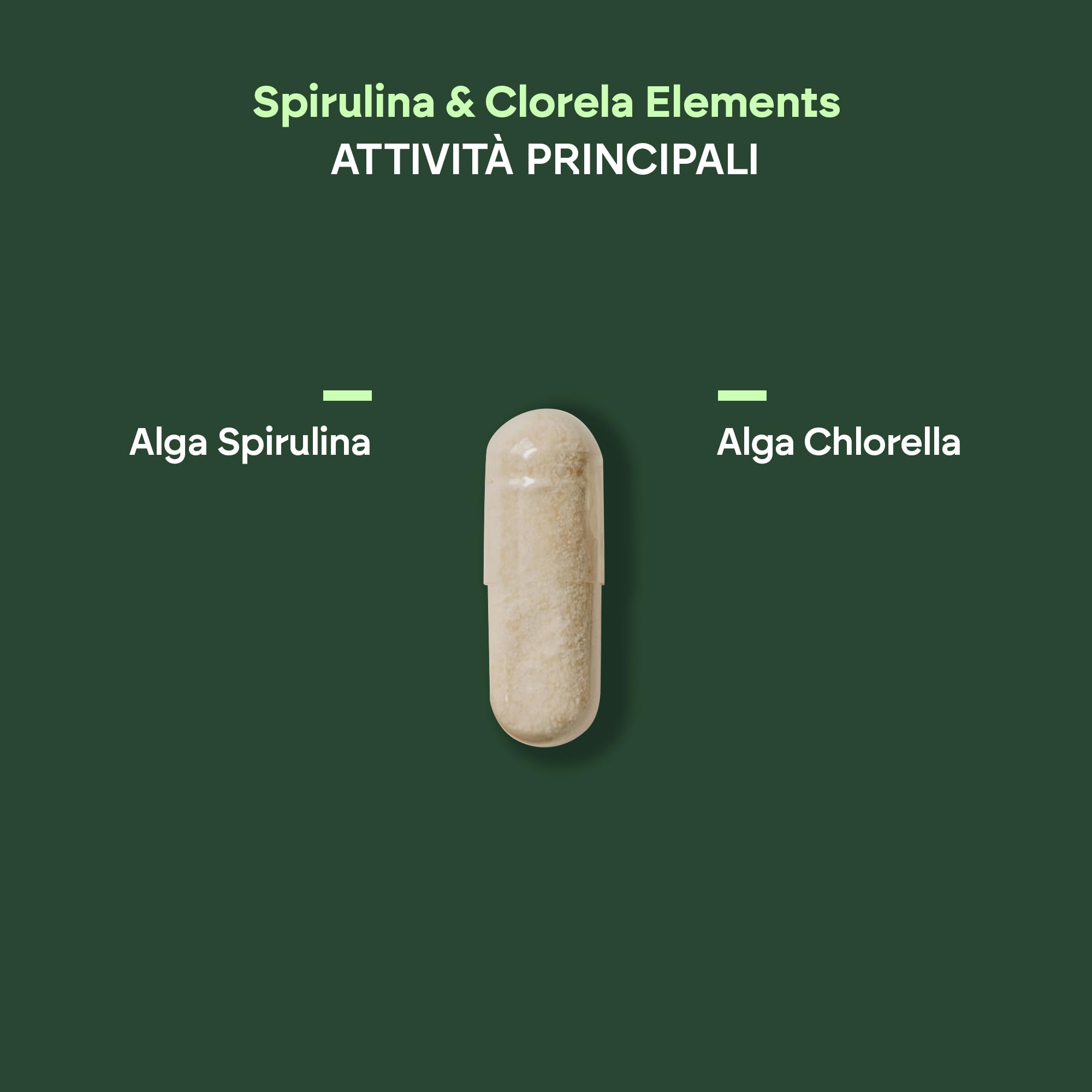 Spirulina e Clorella 1800mg - Energia - Biodisponibile e Vegano - 180 Capsule di Alghe Spirulina e Clorella Vegana - 180 Capsule Nutralie