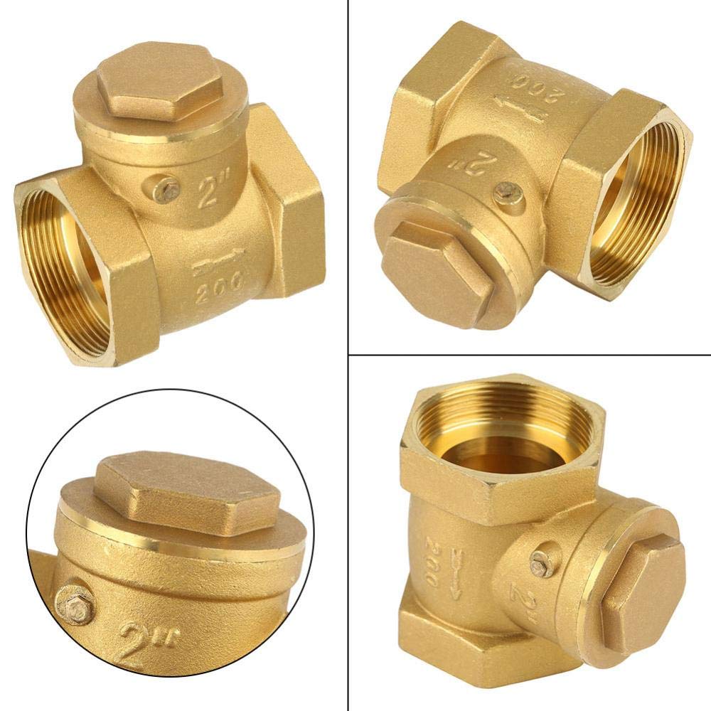 Akozon Valvole di Ritegno DN50 2 " Valvola Unidirezionale in Ottone Filettatura Femmina 232PSI Previene Riflusso di Acqua