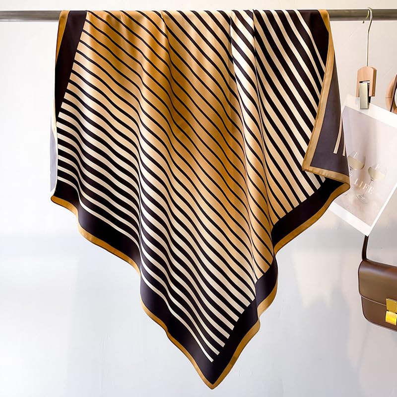 Women's Square Silk Like Head Scarf Large 35 inch Silk Feeling Hair Wrapping Satin Scarves for Sleeping Bandanas3