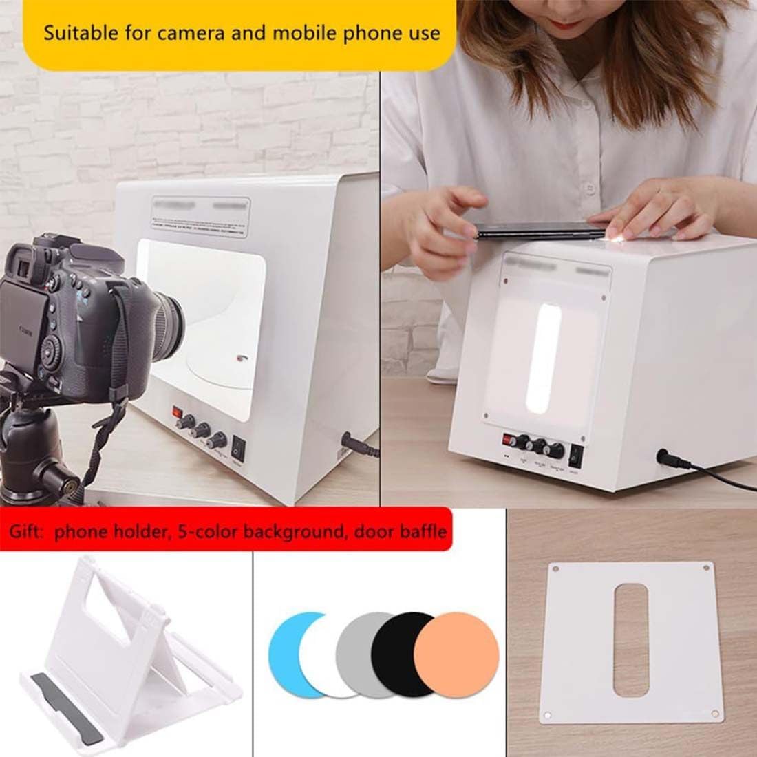 Light Box Photography con Giradischi Fotografico Intelligente,Scatola Luminosa per Studio Fotografico,Piattaforma Girevole Dimmerabile Soft Box,Fotografia Professionale di Gioielleria,TB20