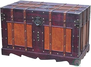 212 Main Large Antique Style Steamer Trunk Decorative Storage Box