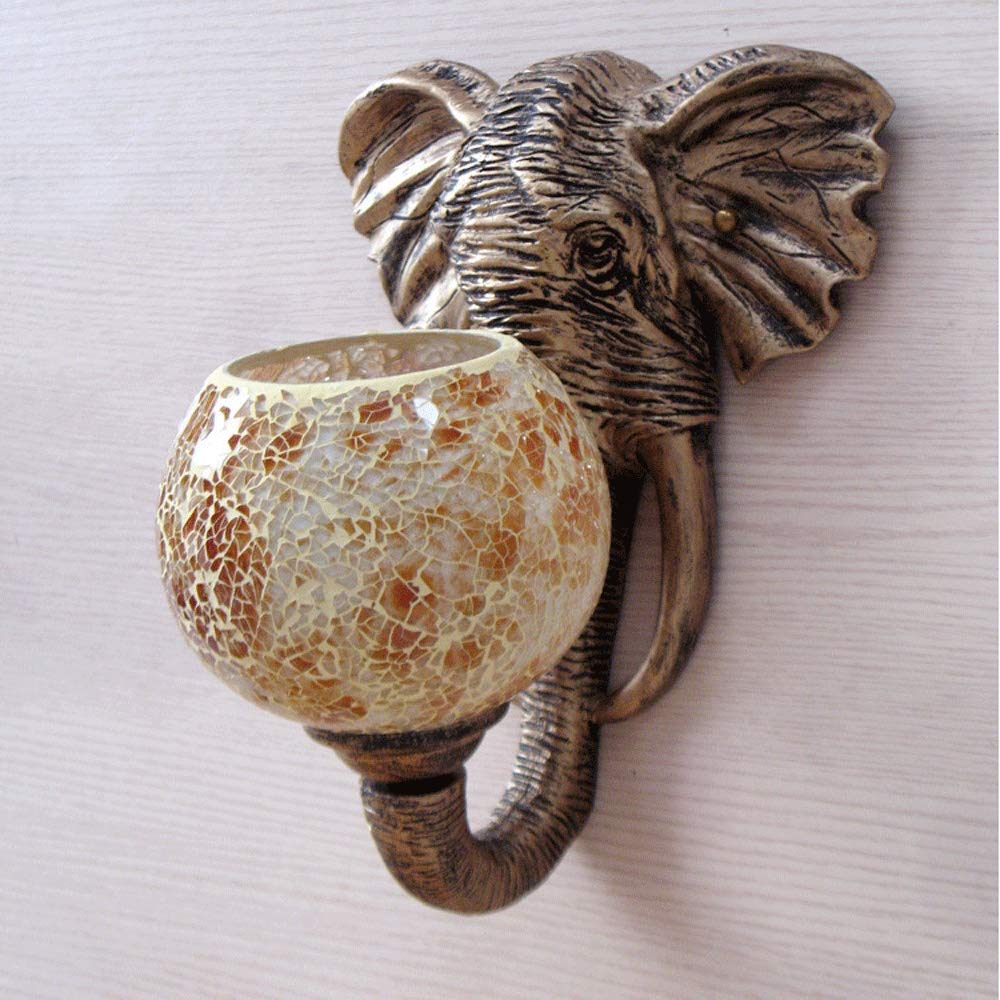 LGOO1 Creative Personality Mascot Wall Lamp Matte Glass Lampshade with Resin Lamp Body Wall Illumination Fixtures Aisle Balcony Background Wall Lantern European Style Retro Wall Sconce E27 Base