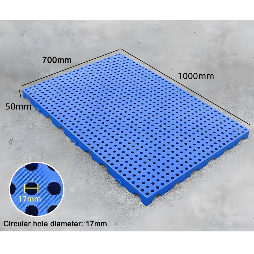 Zfmnoyev Plastic Pallets, Lightweight Nestable Polyethylene Pallets, Isolation Platform Pad Board, Breathable Ventilation, for Outdoor Kitchen Warehouses Factory Workshop(1000x700x50 mm)