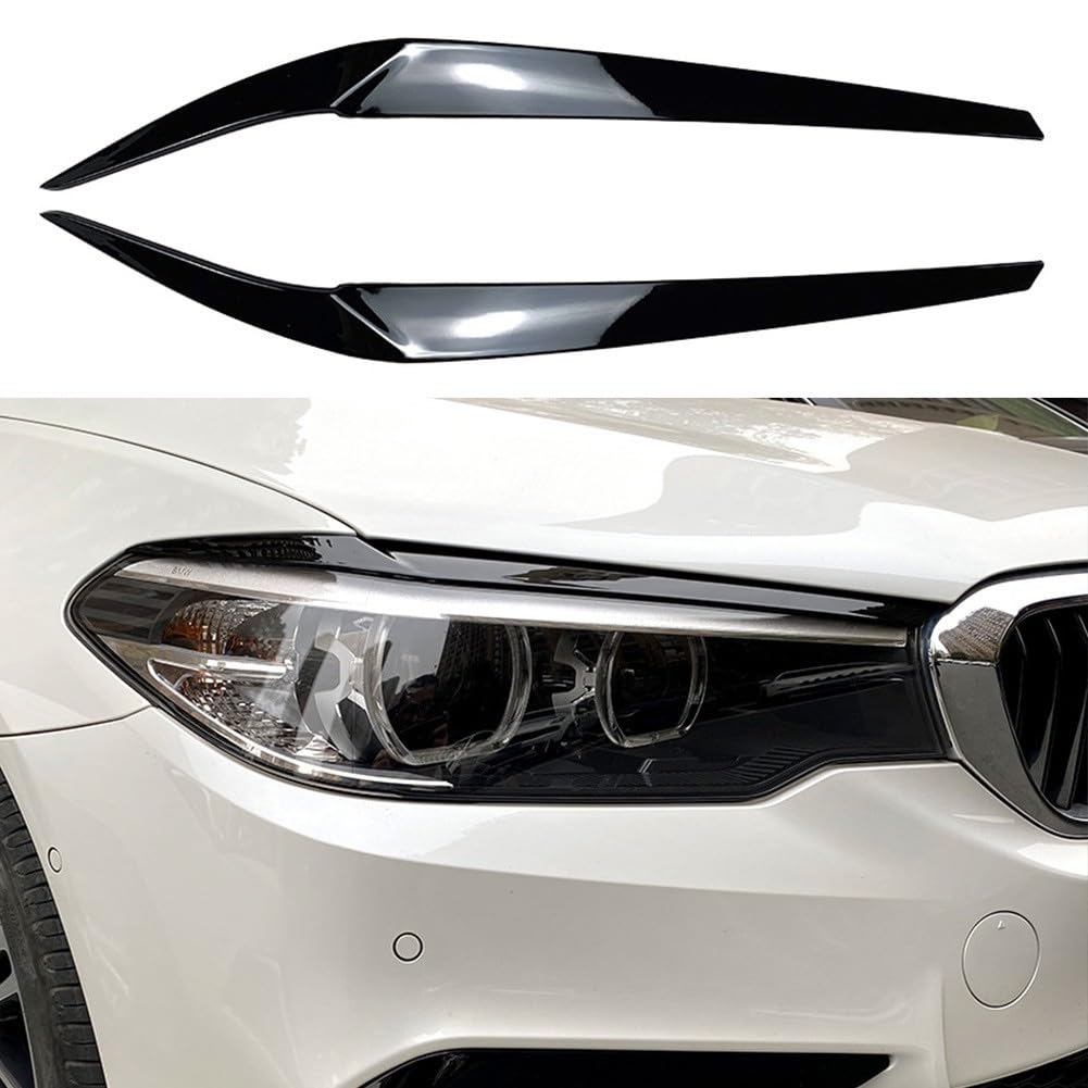 Per BMW G30 G31 G38 F90 M5 525I 540I Frontale Palpebra Sopracciglio Trim, Fibra di Carbonio, 2 Pezzi (nero)