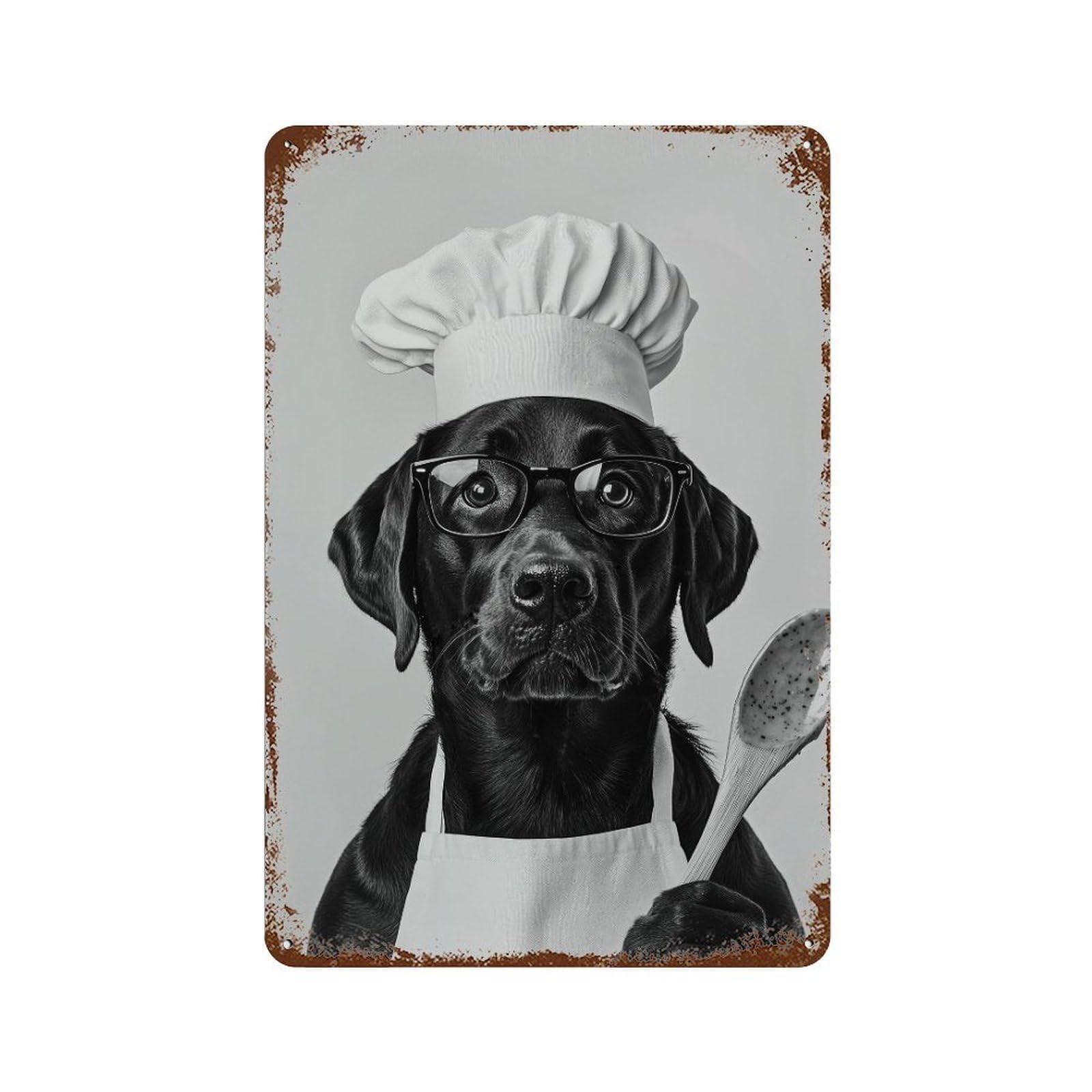xiaoxiaoshen Labrador Chef Print Wall Decor Art Metal Tin Poster Modern Home Decor Art Home Bar Shop Decorations Vintage Sign 30x20cm