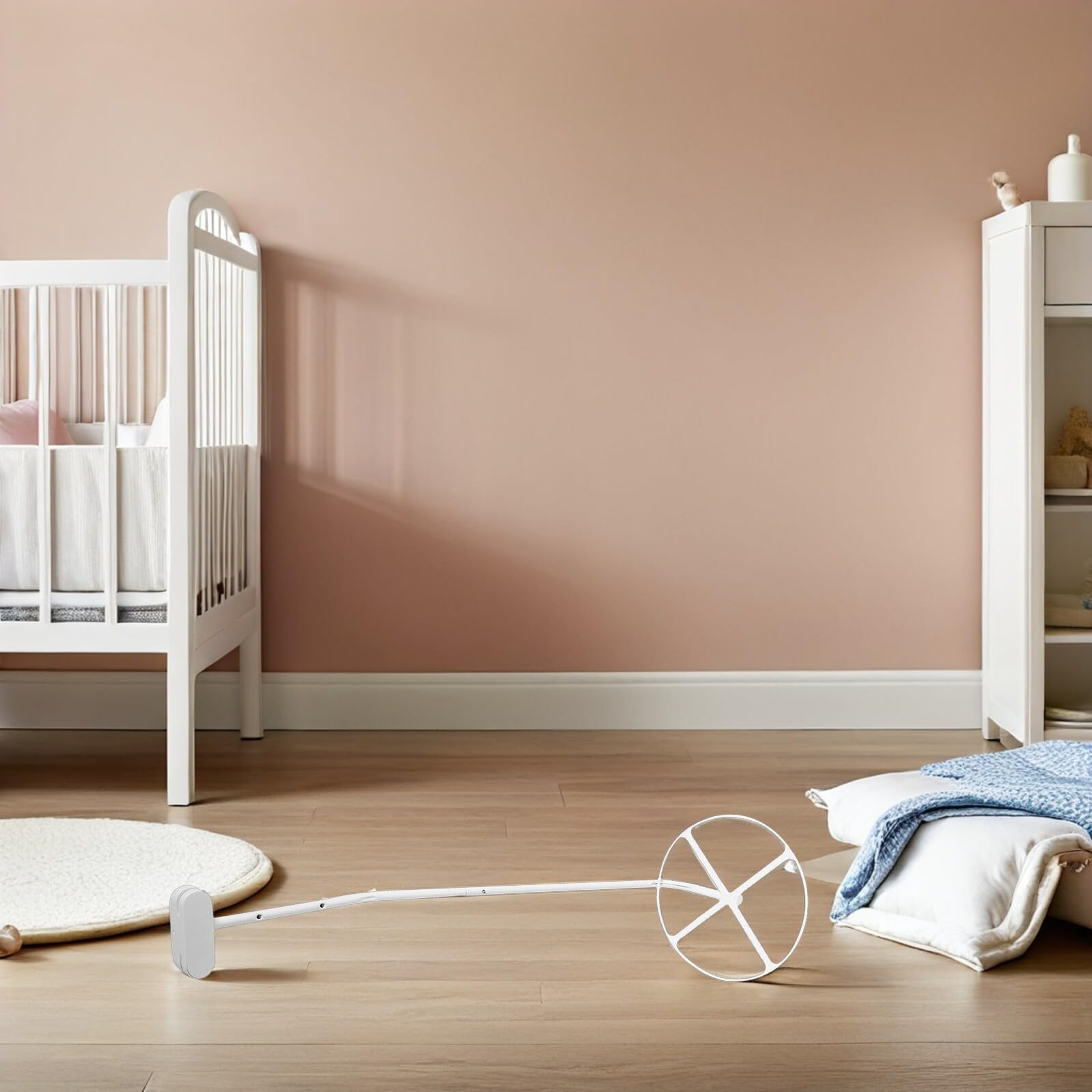 2 Pezzi supporto per zanzariera Porta zanzariera per culla Struttura per tettoia per culla Supporto per cappottina per lettino accessori per lettino White