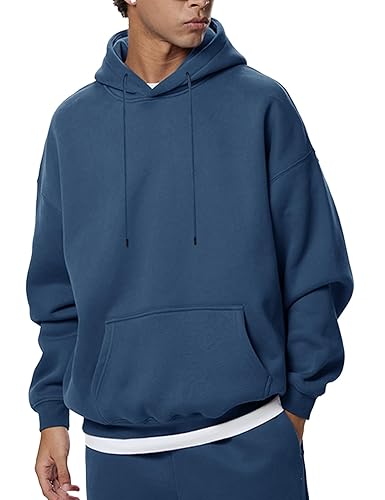 Flygo Mens Hoodie Oversized Fleece Pullover Fashion Hoodies Casual Active