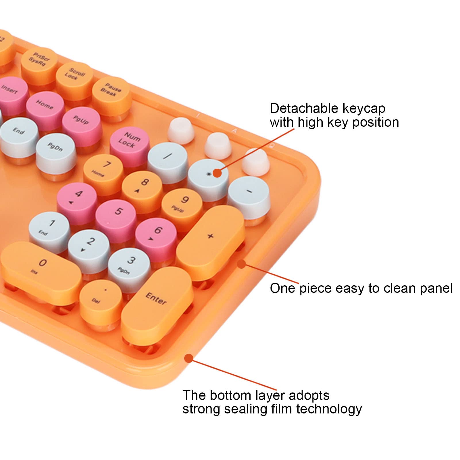 Ensemble clavier-souris sans fil, souris et clavier sans fil, combo clavier-souris, 104 touches, avec récepteur USB, conception ergonomique, plug and play, pour PC, ordinateur portable, ordi