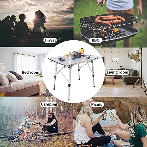 Table de camping en alliage d'aluminium avec support lumière sur table - 5