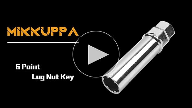 MIKKUPPA 1pc 6 Point Spline Lug Nuts Socket Key - for 17.6mm