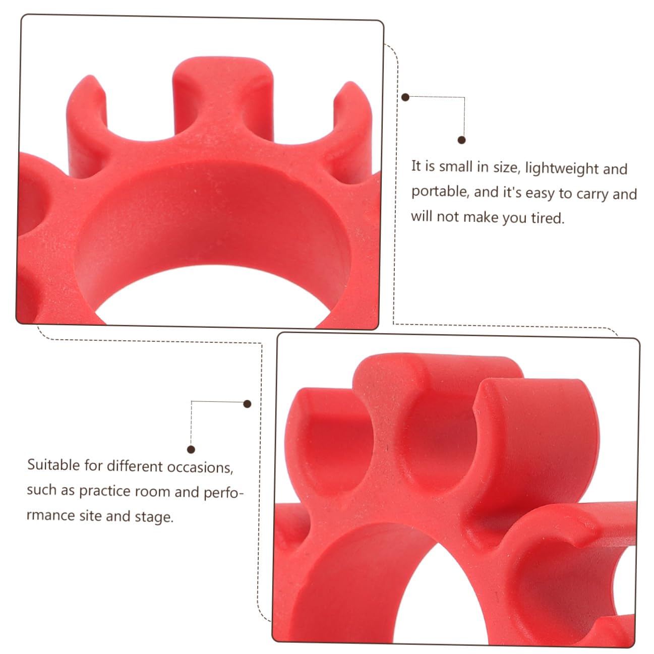 Pince à Baguettes de Batterie pour Protéger Baguettes 5a ou 7a en Silicone Rouge Légère pour Scène et Salle de Répétition
