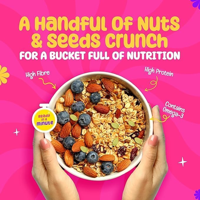 Image of Yogabar Wholegrain Breakfast Muesli Combo | Fruits, Nuts and Seeds 700gm | Dark Chocolate Cranberry 700gm | Nuts + Seeds, Dried Fruits, Whole Grains