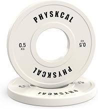 PhysKcal Color Bumper Plates, Ø 50 mm Weight Plates for Olympic Bar and Weightlifting, IWF Compliant, Micro Discs from 0.5 kg to 25 kg | 0,5 kg à 25 kg | Rebond réduit & codage couleur IWF pour repérage facile| Idéal pour haltérophilie & salle de sport.