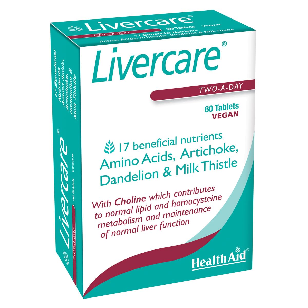 HealthAid Livercare - Detox Supplement with Dandelion, Artichoke and 15 Beneficial Nutritents - Vegetarian -60 Tablets