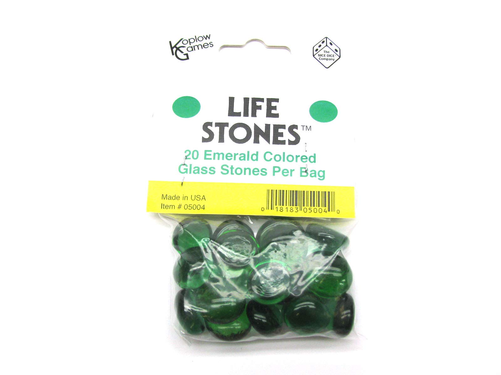 Koplow GamesEmerald Glass Gaming Stones 20ct