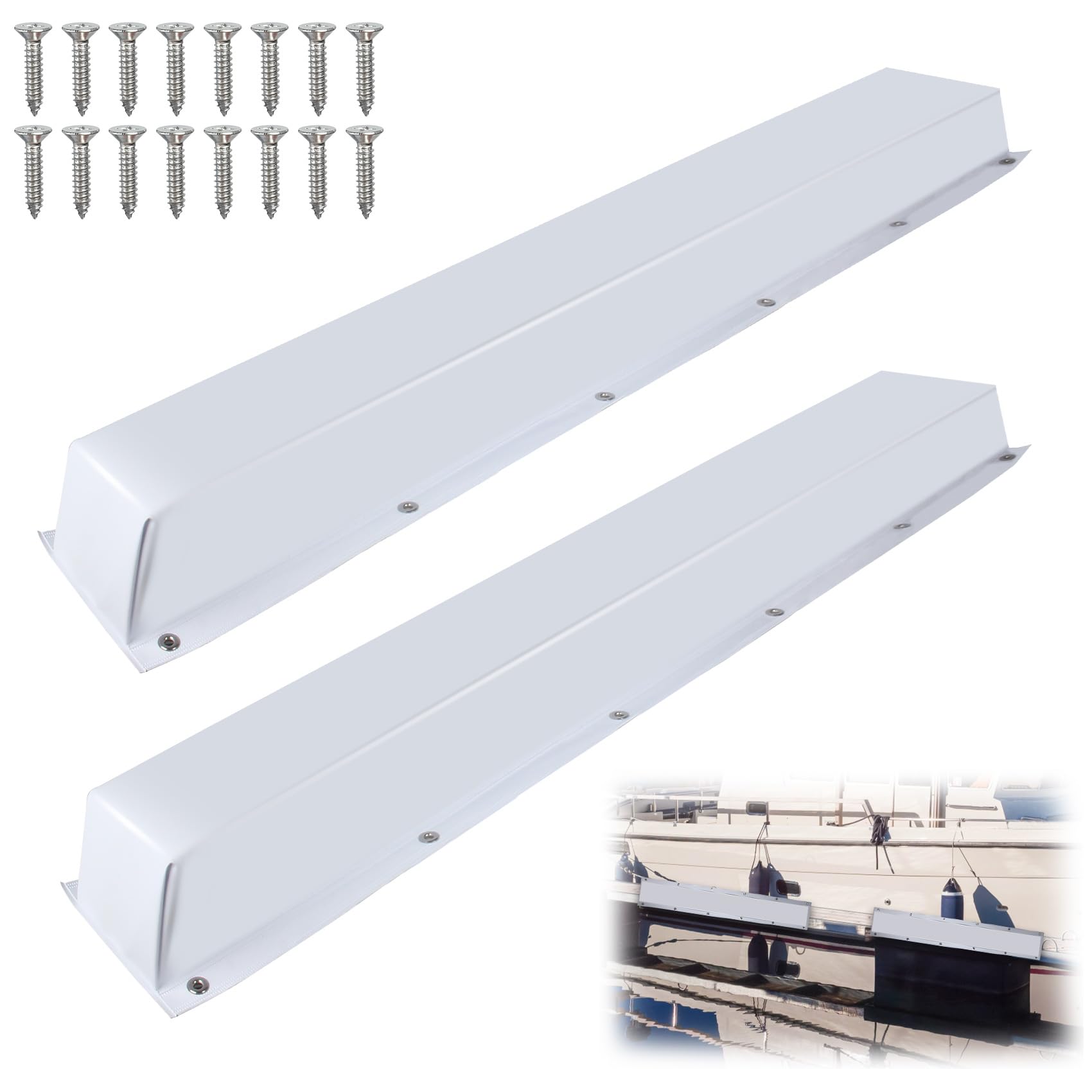 ORLANG 36"/48"/59"/72" Dock Bumpers,Dock Fenders with Stainless Steel Screws,Boat Dock Bumpers,Dock Post Bumper for Docking Edges, Piling, Vertical Poles, Horizontal Decks or Piers(Multiple Colors)