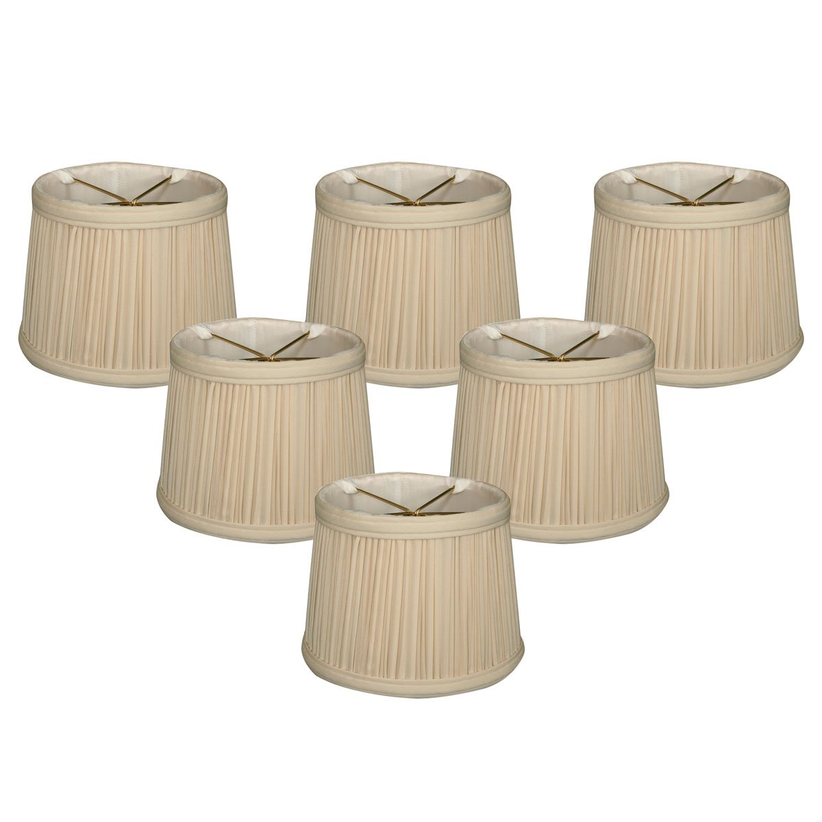 Lustre plissé haut de gamme Royal Designs CS-213EG-6 en tissu raffiné de taille 5 beige clair