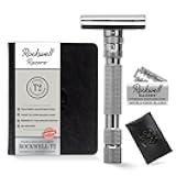 Rockwell T2 | Twist-To-Open (TTO) Double-Edge Safety Razor | Full Metal | Includes 5 Fully Recyclable Stainless Steel Blades (Gunmetal Chrome)