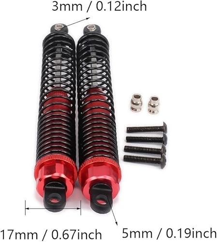 Miniatura 3 de Amortiguador de amortiguador de 5.118in de aceite ajustable de aleación de aluminio para coche RC 110 camión oruga mejoradas HPI HSP Traxxas Losi