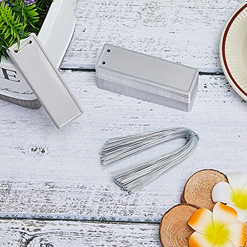 Aluminum Tree Tags With Metal Wires Double Sided Write Metal Labels Metal Plant Labels Solid Stamping Tags Waterproof Outdoor Plant Markers For Marking Trees, Plants, Greenhouses (120 Pieces) #TOP6