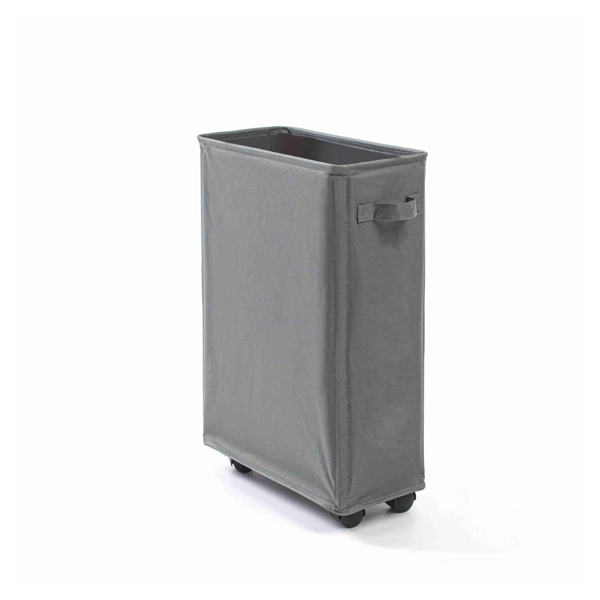 1pc Laundry Basket with Wheels and Lid, Closed Dirty Clothes Hamper for Bedroom & Dorm(39x19x56 gray)
