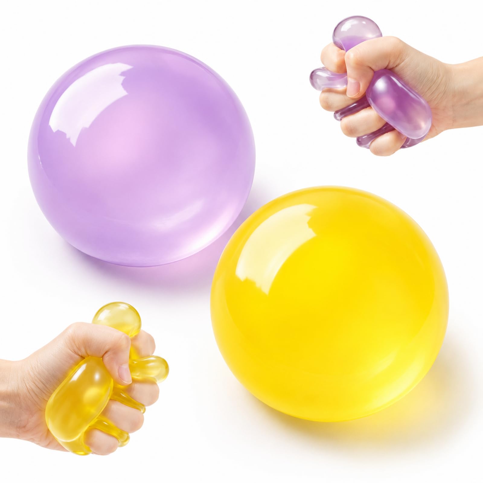 2 PCS Coconut Oil Squishy, Oil Ball Squishy for Sensory Needs and Focus Assistance, Portable Desk Stress Relief Tool for Adults and Students with High Pressure Lifestyles