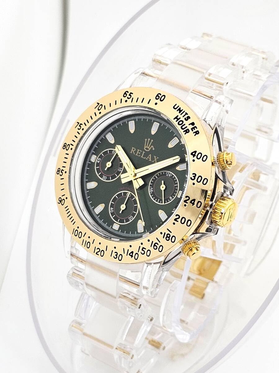 Amazon.co.jp: RELAX リラックス 王冠ロゴ D28 腕時計 クロノ 鮮やかな