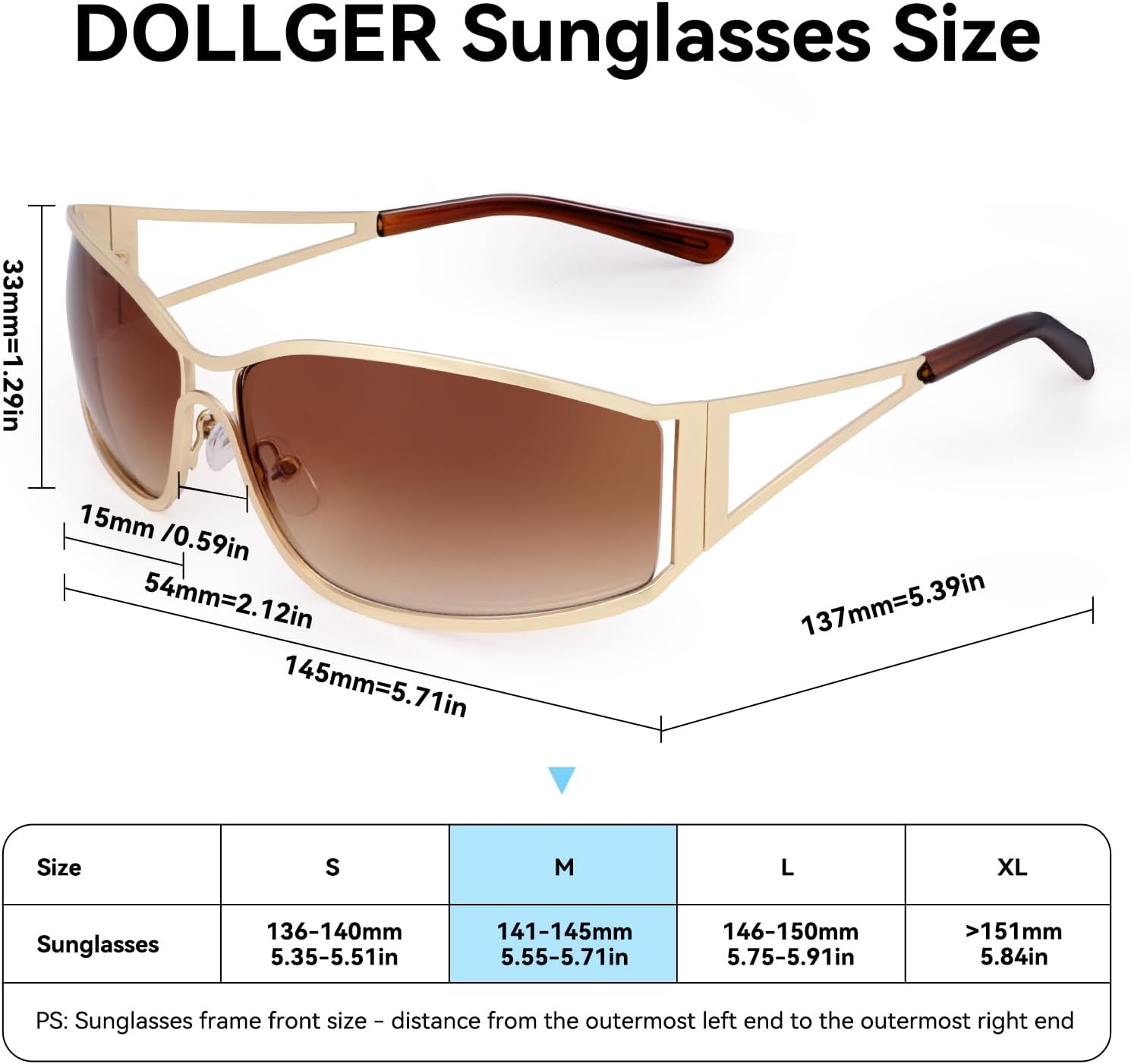 Dollger Y2k Sunglasses for Women Trendy Y2K Glasses Metal Wrap Around Retro 2000S Sunglasses - Image 3