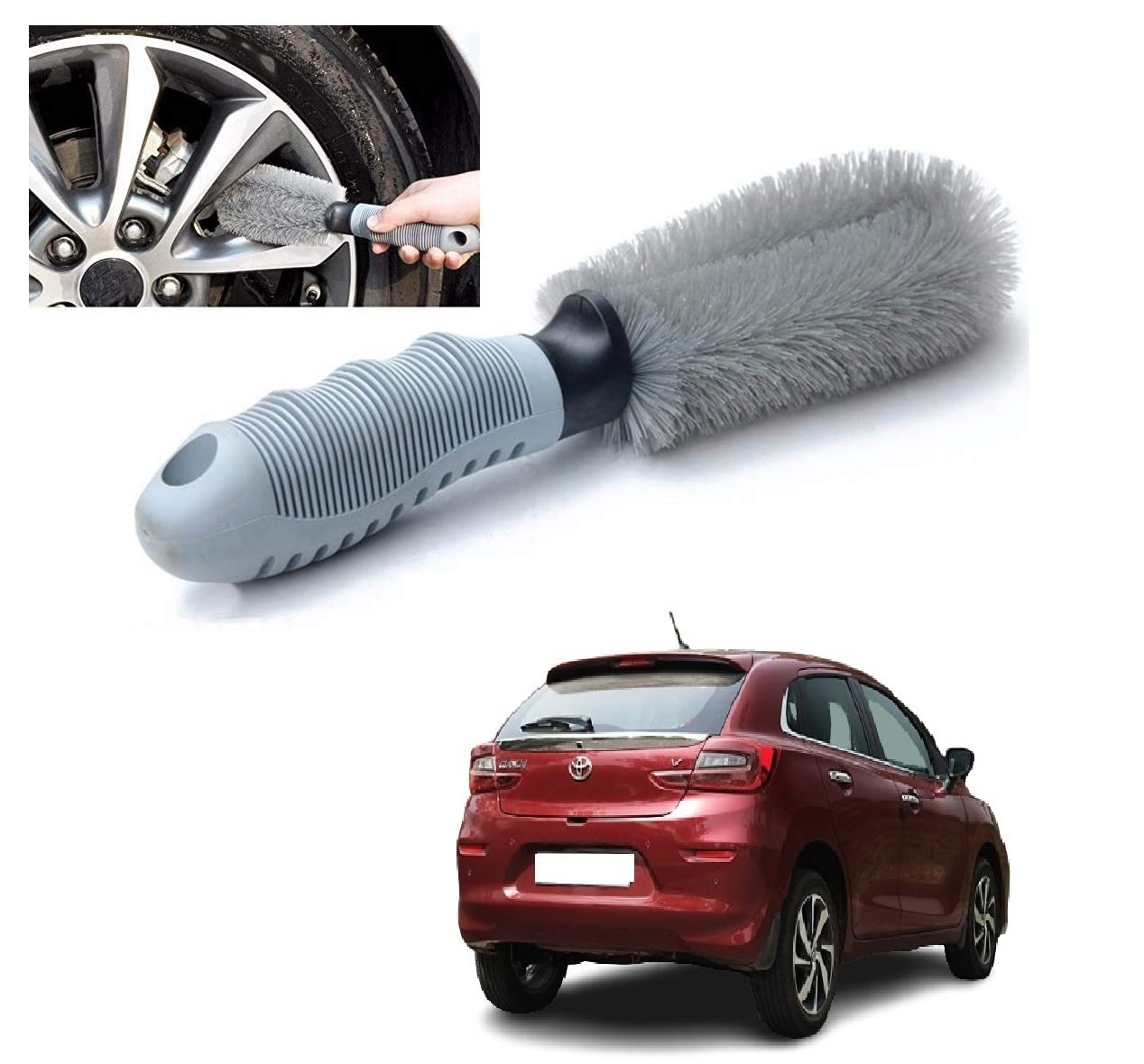 Auto Addict Car Alloy Wheel Cleaner Brush Tyre Rim for Toyota Glanza New 2022