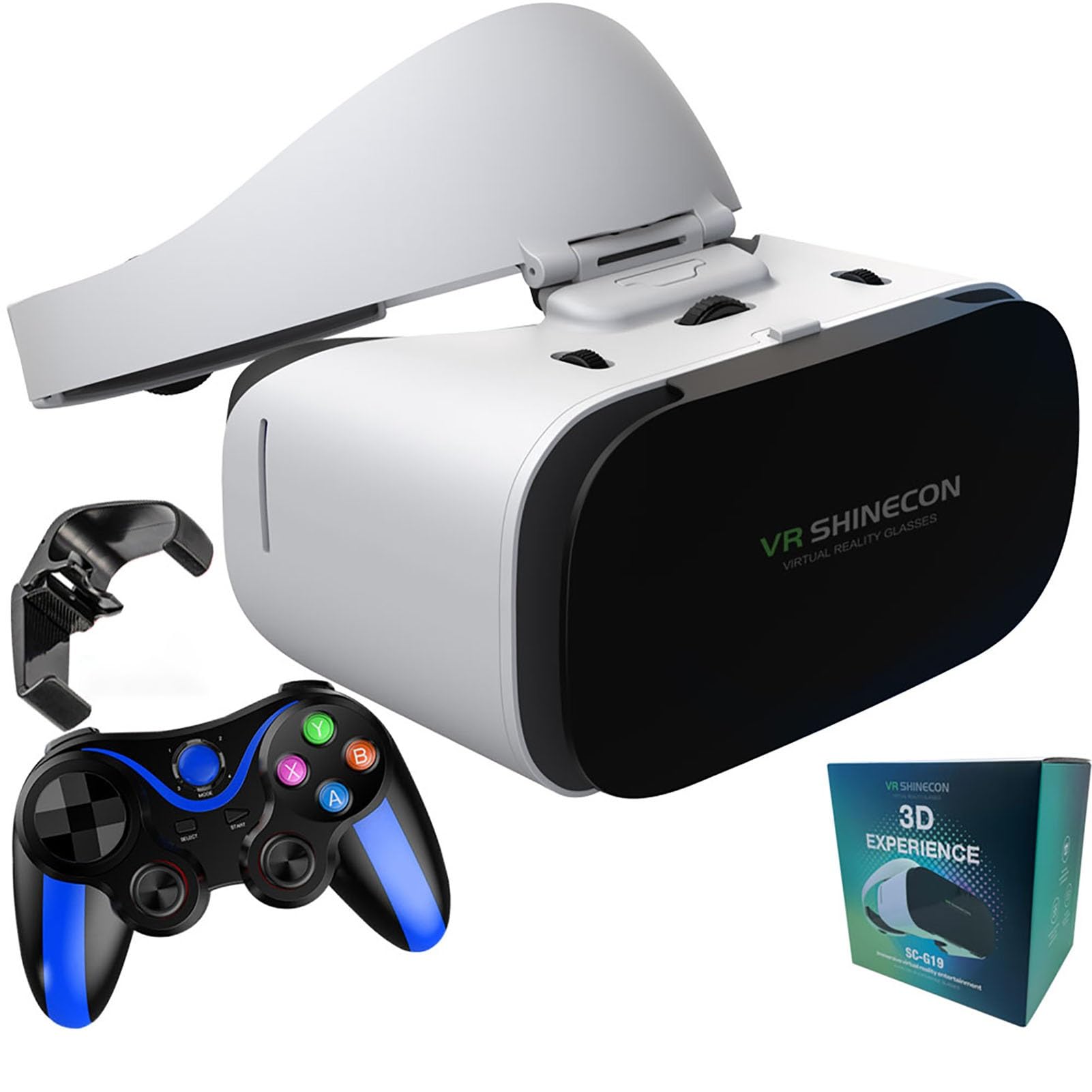 Visore VR 3D, Occhiali Intelligenti Cuffie Gioco Occhiali Display Video Regolazione Miopia 600°, per iPhone 16/15, Steam Deck, ROG, Mac, PC, Android E iOS(V13)