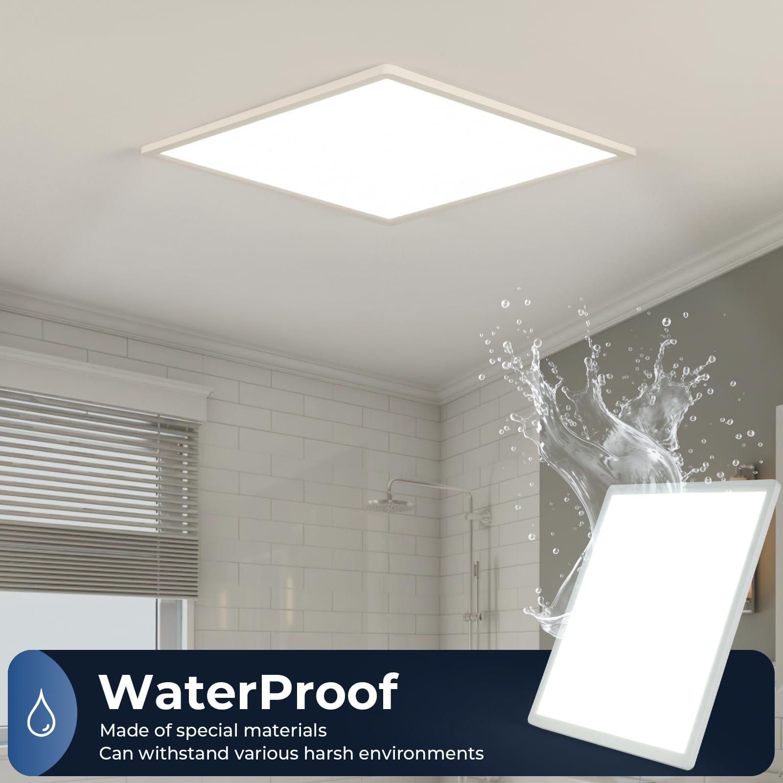 EASY EAGLE Plafoniera led soffitto, 40CM Lampadario led soffitto 4000K, 42W Lampada da Soffitto LED Moderno per Camera da Letto soggiorno Cucina Balcone Bagno Ufficio, Quadrata