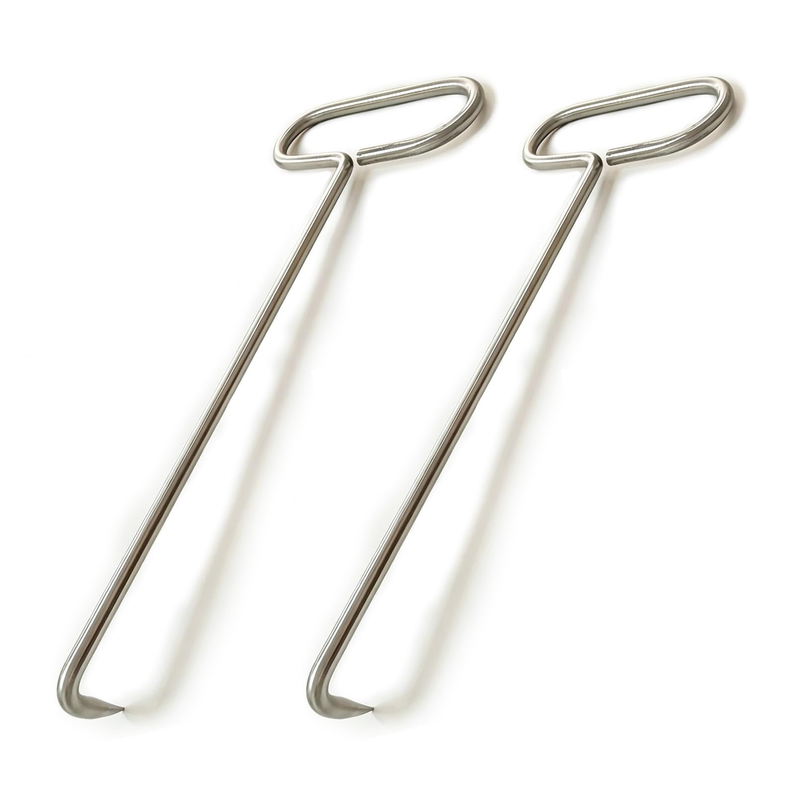 Paquete de 2 Ganchos en Forma J Puntiagudos, 11 13/16" a 59 1/16" | Palanca de 3/8", empuñadura ovalada sin soldadura de una pieza, acero inoxidable 304(50cm/19.7in)